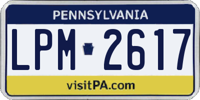 PA license plate LPM2617