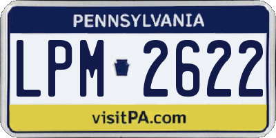 PA license plate LPM2622