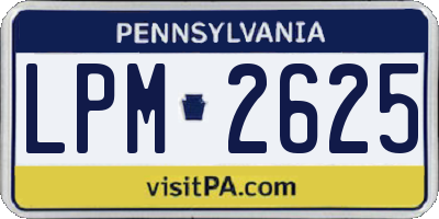 PA license plate LPM2625