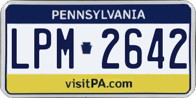 PA license plate LPM2642