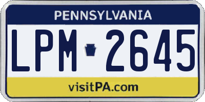 PA license plate LPM2645