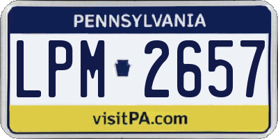 PA license plate LPM2657