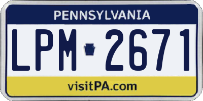 PA license plate LPM2671