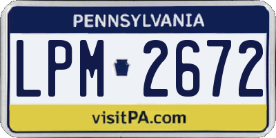 PA license plate LPM2672
