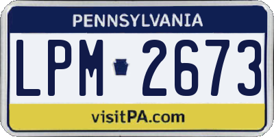 PA license plate LPM2673