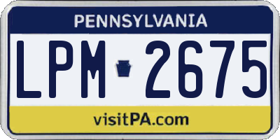 PA license plate LPM2675