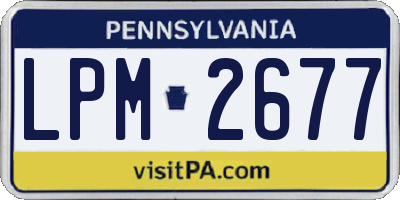 PA license plate LPM2677