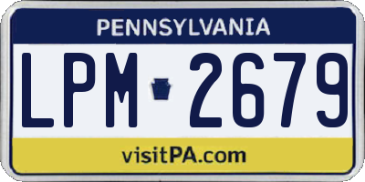 PA license plate LPM2679