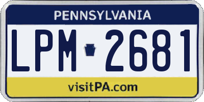 PA license plate LPM2681