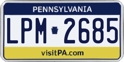 PA license plate LPM2685