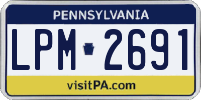 PA license plate LPM2691