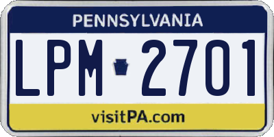 PA license plate LPM2701