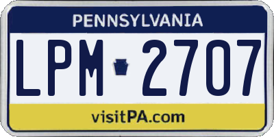 PA license plate LPM2707