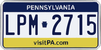 PA license plate LPM2715