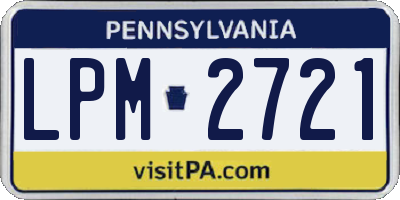 PA license plate LPM2721