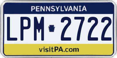 PA license plate LPM2722
