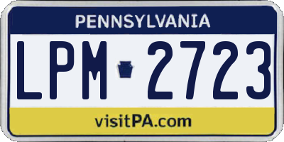 PA license plate LPM2723