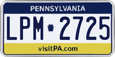 PA license plate LPM2725
