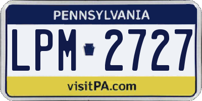 PA license plate LPM2727