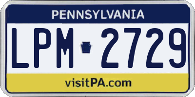 PA license plate LPM2729