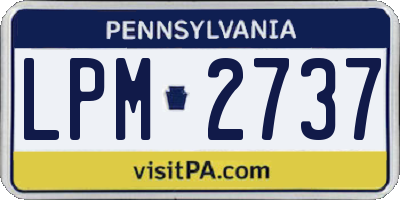 PA license plate LPM2737