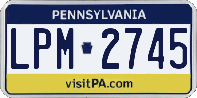 PA license plate LPM2745