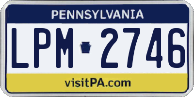 PA license plate LPM2746