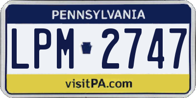 PA license plate LPM2747
