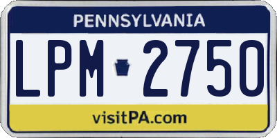 PA license plate LPM2750