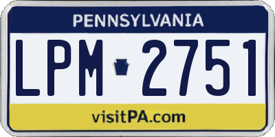 PA license plate LPM2751