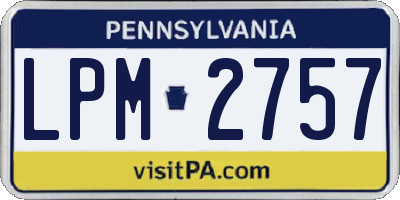 PA license plate LPM2757