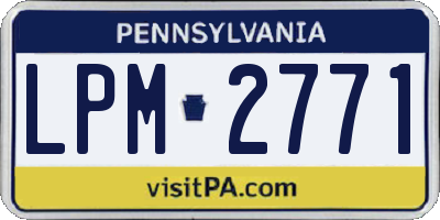PA license plate LPM2771