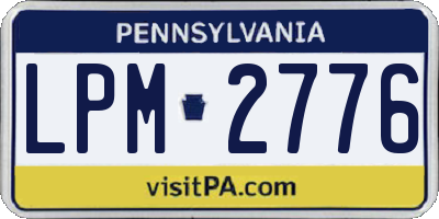 PA license plate LPM2776