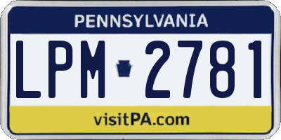 PA license plate LPM2781