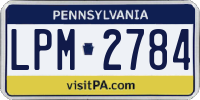 PA license plate LPM2784