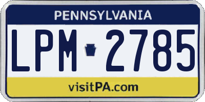 PA license plate LPM2785