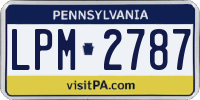 PA license plate LPM2787