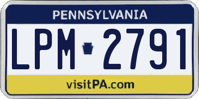 PA license plate LPM2791