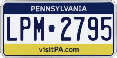 PA license plate LPM2795