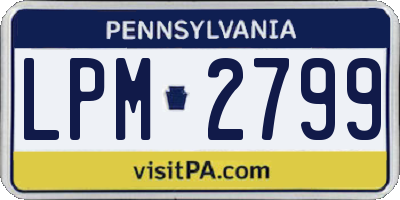 PA license plate LPM2799