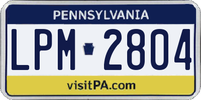 PA license plate LPM2804