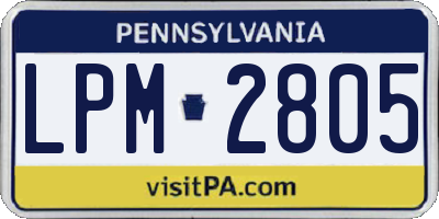 PA license plate LPM2805