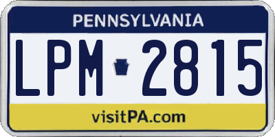 PA license plate LPM2815