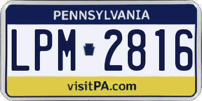 PA license plate LPM2816