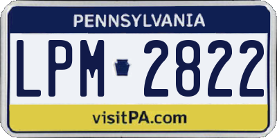 PA license plate LPM2822