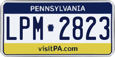 PA license plate LPM2823