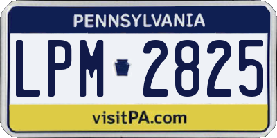 PA license plate LPM2825
