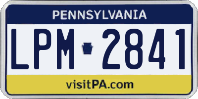 PA license plate LPM2841