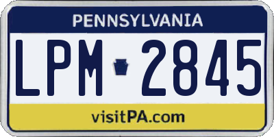 PA license plate LPM2845