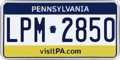 PA license plate LPM2850